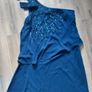 Lipsy Teal Blue Petite One Shoulder Mini Tiered Bow Shift Dress Image 4
