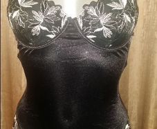Intimate Collection Always&Forever black embroidered body suit thong size UK8 EUR36 cup UK34B EUR75B Postage included