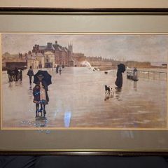 Large framed print (with glass)of " THE RAIN IT RAINETH " by Norman Garstin (1847 - 1926)