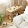 Bamboo Kitchen Cart with 2 Drawers, 2 Slatted Shelves and 2 Wheels, 100x43x75 cm, Wood Image 4