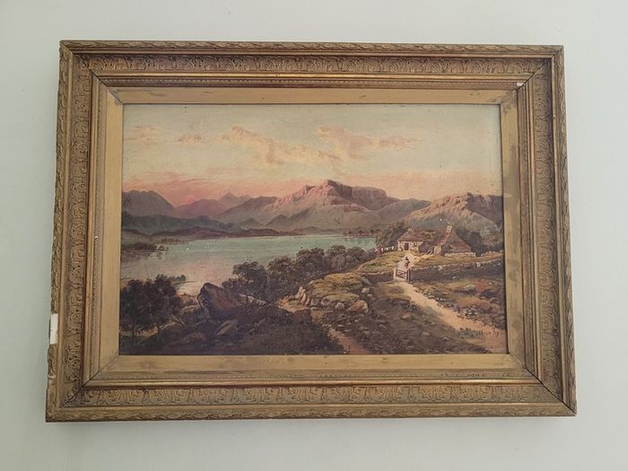 19th Century gilt framed Scottish highland oil on canvas