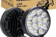 2 Pcs Round Mini Ultr Thin Led Work Light, 3.2 inch 42W Spot Beam, 12V 24V Outdoor Driving Lights Lamp for Car Off road Boat Truck 4x4 SUV ATV Tractors Excavator, 6000K White, Fog Lamp