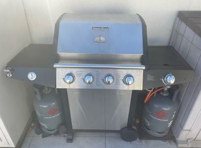 Master Cook 4-Burner Gas BBQ + Side Burner & Outdoor Cover