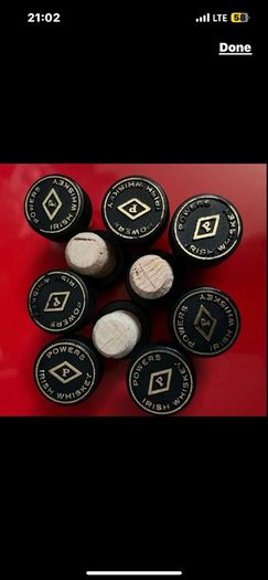 Bottle Stoppers gin Hendricks Hennessy Powers whiskey corks