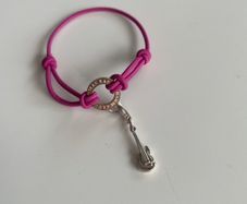 Thomas Sabo Textile Wristlet with Silver Guitar Charm