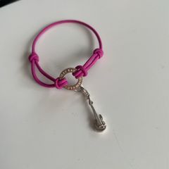 Thomas Sabo Textile Wristlet with Silver Guitar Charm