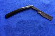 Vintage silver steel Sheffield cut throat razor