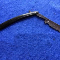 Vintage silver steel Sheffield cut throat razor