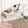 NEW SALE | Writing Computer Desk, Office Work Desk for student and worker, Laptop Table with Storage Bag and Headphone Hook,Modern Simple Style Desks for Bedroom, Home, Office(80x50x75cm) Image 5