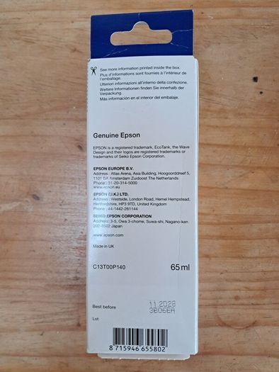Epson 104 Black Ink Bottle