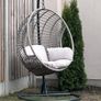 London wicker hanging egg chair with stand. Image 3