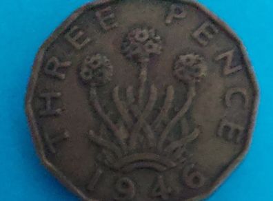 1946 George VI Brass 3d coin low mintage year