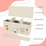 Toy Box Storage with Lid, Kids' Toy Chests & Boxes, Foldable Soft Toys Storage Organiser 99x34x39cm Extra Large Toy Bins Nursery Playroom Bedroom (Beige) Image 2