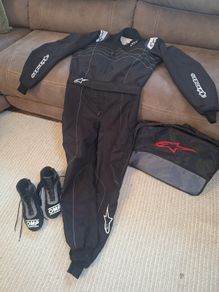 Karting suit and boots