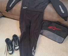 Karting suit and boots