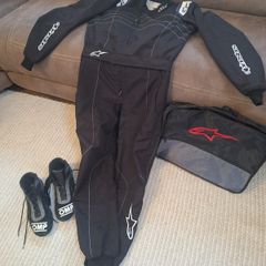 Karting suit and boots
