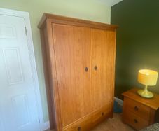 Solid Pine Double Wardrobe with 2 Drawers