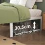 White Double Bed Frame 4ft6 with Rounded Corner Legs, Heavy Duty Metal Bed Frame Small Double with Steel Slats Support, Double Bed 36 cm High, Noise Free, Easy Assembly Image 4