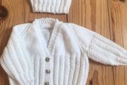 Unisex Baby Cardigan and Hat