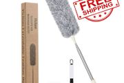 MULTIPLE COLOURS AVAILABLE | Extendable Microfiber Duster, Feather Duster with Extra Long 96 inches Telescopic Pole and Bendable Head,