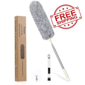 MULTIPLE COLOURS AVAILABLE | Extendable Microfiber Duster, Feather Duster with Extra Long 96 inches Telescopic Pole and Bendable Head,