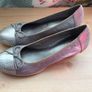 Silver Leather Tamaris slip on wedge shoes Eu 41 size 7 Image 2