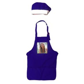 Personalised Apron and Chef Hat - Kids Baking Set - Blue