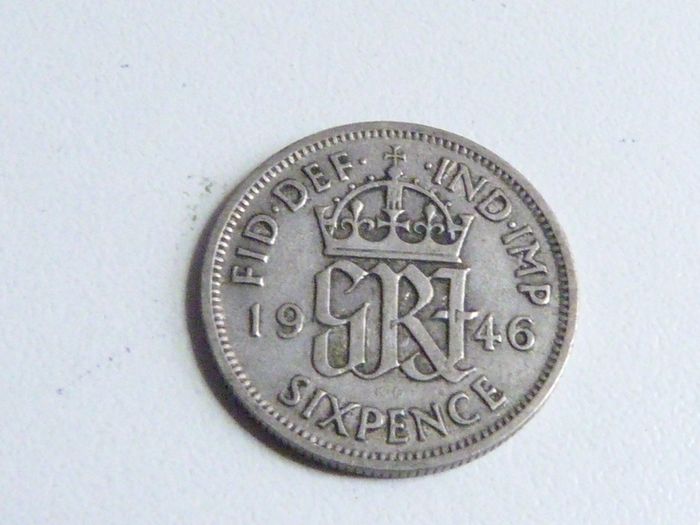 George the Sixth silver sixpence