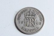 George the Sixth silver sixpence