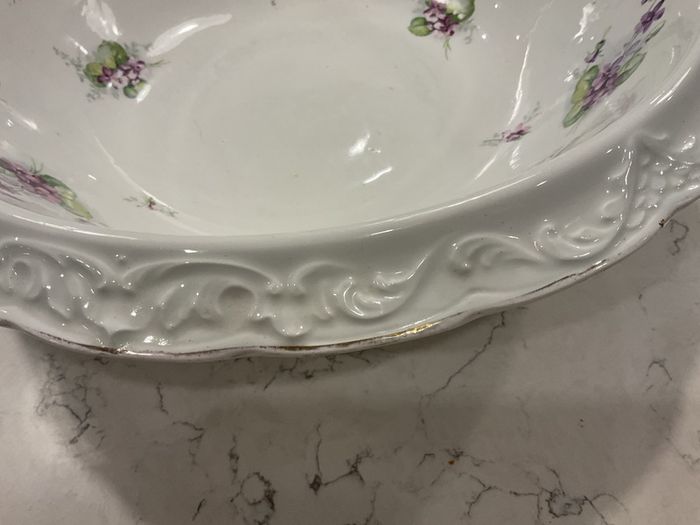Empire Ware Antique Serving Bowl Lilac Print