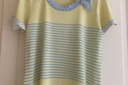 Yellow/Blue Striped/Polka Dot Top