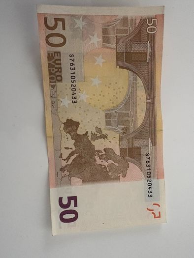 banknote 50 euro 2002 first issue , crispy note