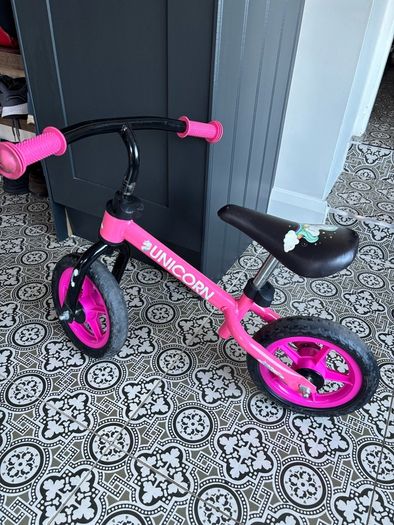 Unicorn Balance Bike Pink 10 inch