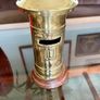 Vintage Novelty Post Office Box Money Box Brass With Wooden Base Image 3