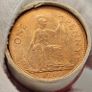 Great Britain 1966 Beautiful Uncirculated Lustrous Penny Roll Tube of 50 Coins Image 3