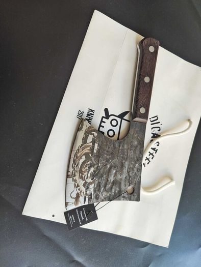 Forged Axe Knife with Octopus Engraving  By Di'Casteel