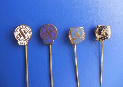 SELLIER & BELLOT (ammunition manufacturer) - four vintage promotional badges (1960s / 1970s)