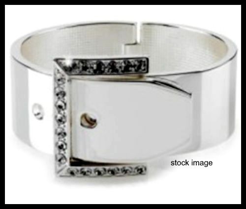 Ladies NEW Silver Chrome Hinged Belt Buckle Adjustable Bangle/ Bracelet By Park Lane