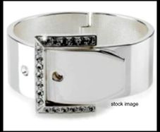 Ladies NEW Silver Chrome Hinged Belt Buckle Adjustable Bangle/ Bracelet By Park Lane