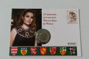 Princess Grace Kelly Monaco anniversary coin &amp; stamp first day cover | limited issue 1995