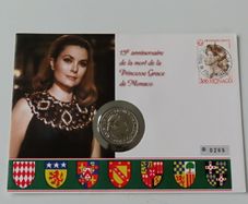 Princess Grace Kelly Monaco anniversary coin & stamp first day cover | limited issue 1995