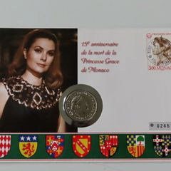 Princess Grace Kelly Monaco anniversary coin & stamp first day cover | limited issue 1995