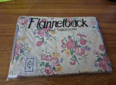 Vintage Flannelback Vinyl Tablecloth