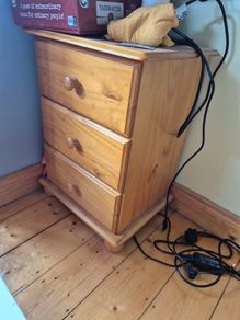 2 wooden bedside lockers