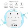 Extension Lead, Power Strips with 2 Way Outlets 4 (4.5A, 2 Type C and 2 USB-A Port) Surge Protection Plug Extension Socket with 1.6M Braided cord for Home Office Image 5