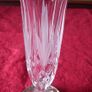 Vintage Killarney Crystal Ireland Cut Crystal 7 Inch Tall Hexagonal Shaped Bud Vase With Silver Tone Metal 3 Footed Round Base Made In Ireland Image 4