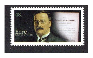 2005 Ireland Centenary of Arthur Griffith Essays Commemorative Stamp Mint Never Hinged (MNH)