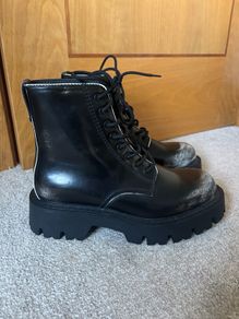 Zara Distressed Lace-up Chunky Boots UK 6/ EU 40