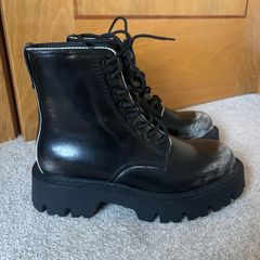 Zara Distressed Lace-up Chunky Boots UK 6/ EU 40