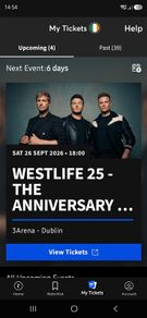 Westlife Bronze VIP 29 Sept